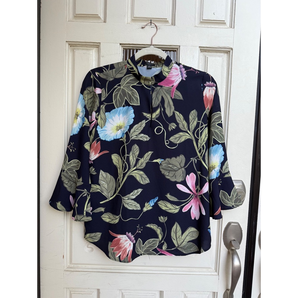 Ann Taylor Petite Morning Glory Floral Blouse Size‎ Small Petite
